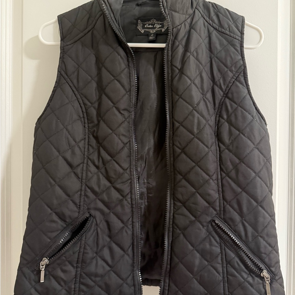 Outer Edge Quilted Black Vest